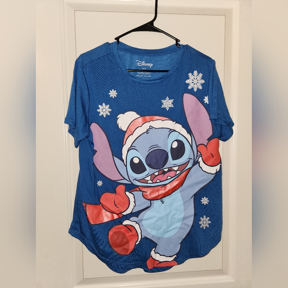 Disney Festive Blue Stitch T-Shirt